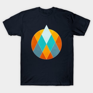 Geometric Orange Mountain T-Shirt